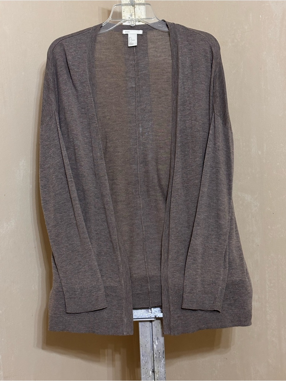 H&M Brown Knit Open Front Cardigan Sz L